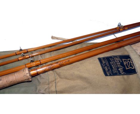 ROD: Hardy The Wye Palakona 12'6" 3 piece + correct spare tip salmon fly rod, post numbered, gold whipped black tipped guides