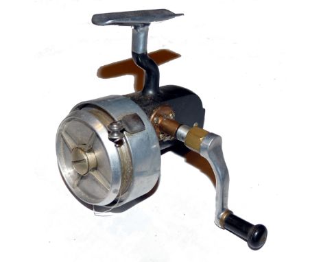 REEL: Scarce Hardy Altex No 2 Mk 5 spinning reel with finger pick up, left hand wind folding handle, fixed non reversing chec