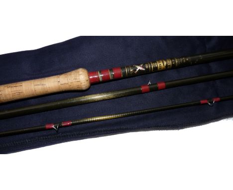 ROD: Bruce & Walker the Cordon Bleu 13'6" 3 pce carbon salmon fly rod, burgundy whipped snake guide, line rated 8-10, 24" cor