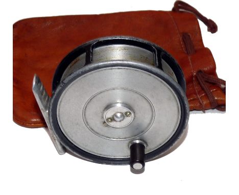 REEL: Hardy The LRH Lightweight alloy trout fly reel, solid bright finish drum, 2 screw latch, black handle,4 pillar frame, c