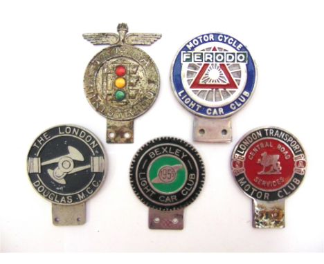 AUTOMOBILIA - FIVE ASSORTED BAR &amp; RADIATOR BADGES  comprising those for the Ministry of Traffic Management; Ferodo Motor 