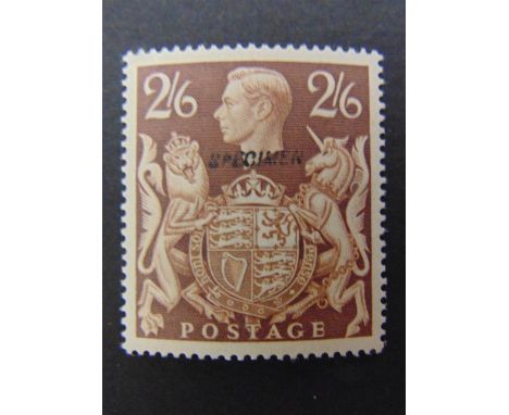 STAMPS - A GREAT BRITAIN GEO. VI 1939 2S.6D. BROWN, WITH 'SPECIMEN' OVERPRINT TYPE 23 (SG Q29S), MINT  with Royal Philatelic 