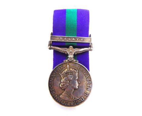 A GENERAL SERVICE MEDAL (1918-62) TO PRIVATE E.D. LOMAX, SOMERSET LIGHT INFANTRY  Elizabeth II, with single clasp Malaya (230
