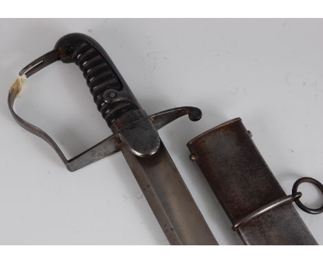 A British 1796 pattern Light Cavalry Officer's sword, the broad 82cm curved fullered blade unmarked at the forte but stamped 