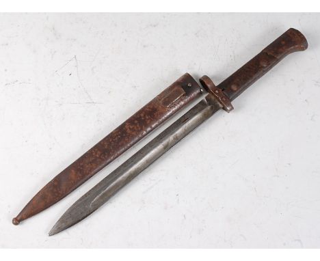 A Czechoslovakia model 33/40 bayonet, the 24.5cm single edged fullered blade stamped to the ricasso CSZ and E 23 to the oppos