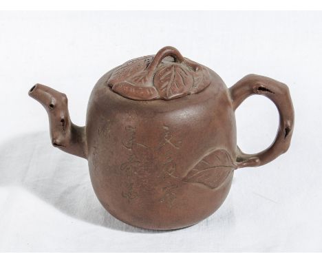 A Chinese terracotta teapot