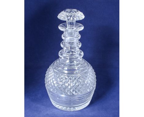A crystal whisky decanter