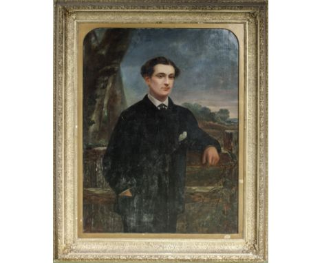 A large gilt framed oil on canvas portrait of a gentleman, size 101cm x 72.5cm
