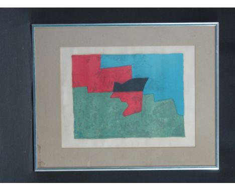 SERGE POLIAKOFF, (French, Russian born, 1906 - 1969), 'Composition Rouge, Verte et Bleue', colour lithograph, Redfern Gallery
