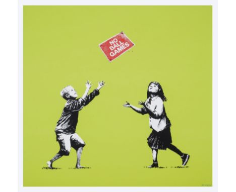 Banksy (b.1974) No Ball Games (Green) (Signed)Screenprint in colours, 2009, signed in green crayon, numbered from the edition