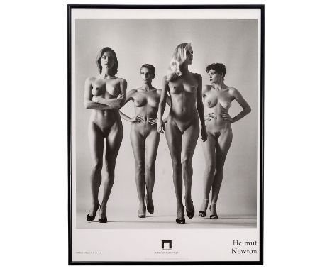 Ausstellungs-Poster von Helmut Newton "They are Coming"Museo d'Arte Contemporanea, Castello di Rivoli. 98 x 132 cm, verglast 