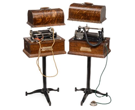 Komplettes "Dictaphone"-Diktiersystem,  um 1915Hersteller: Columbia Phonograph Co., New York. Aufnahme- und Wiedergabegeräte,
