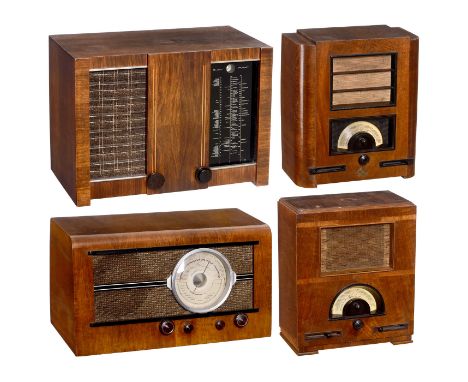 4 deutsche Röhrenradios1) Schaub Baden 39GW, um 1938, Schaub-Lorenz, 4 Röhren, Langwelle und Mittelwelle, Allstromgerät, 110-