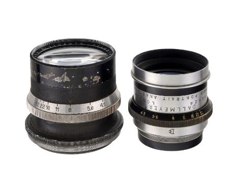 Portraitoptiken Trioplan und Dallmeyer1) Meyer, Görlitz. Trioplan 4,5/300 mm Nr. 1102414, Glas unter Punktlicht sauber, Irisb