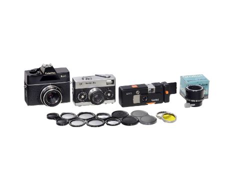 Rollei 35, Rollei SL26, Rollei A110 und Zubehör für Rolleiflex 6 x 6Franke &amp; Heidecke, Braunschweig. 1) Rollei 35 "Made i