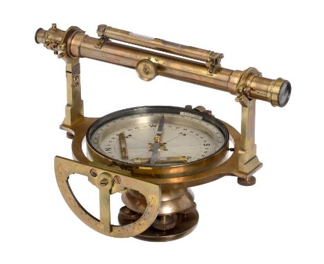 Bergbau-Vermessungsinstrument von Negretti &amp; Zambra, um 1890Signiert auf dem Fernrohr "Negretti &amp; Zambra, London", po