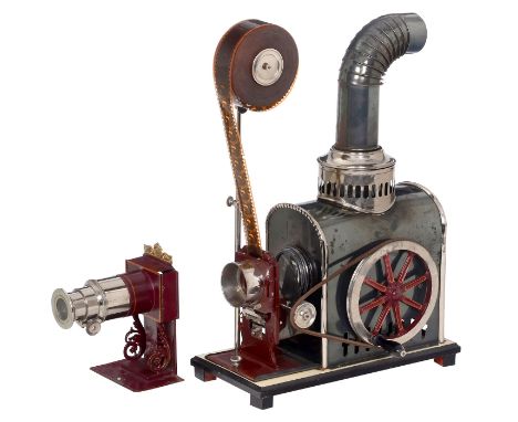 Kinematograph von Schoenner, um 1905Jean Schoenner, Nürnberg. Zugleich als Laterna Magica verwendbar, für 35mm-Filmstreifen o