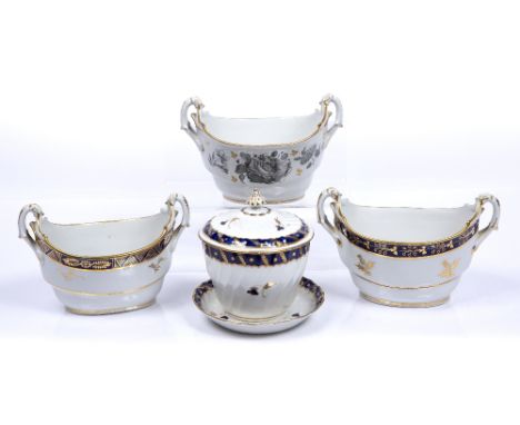 Collection of Barr, Flight &amp; Barr Worcester porcelain  to include two blue and gold pattern sucriers, a similar pot and c