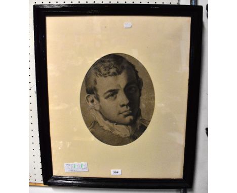 AFTER ANTONIO CARRACA; monochrome print, originally engraved by Francesco Bartolozzi RA, a head and shoulder portrait of a yo