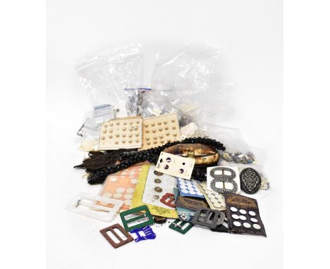 A large quantity of vintage buttons to include Victorian and Edwardian examples, mother of pearl buttons, French jet examples