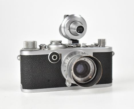 LEICA; an If red dial camera. serial no.688708, with a Summaron F=3.5cm 1:3.5 lens, fitted with a Summaron-Elmar 3.5cm UV hoo