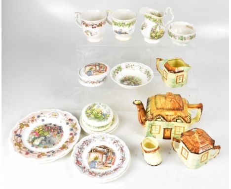 ROYAL DOULTON; various 'Brambly Hedge' items to include seasonal plates, cups, milk jug, sugar bowl, bowl, two covered trinke