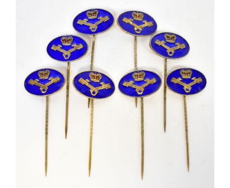 A set of eight Danish silver and enamel stick pins for the 'Royal Bermuda Yacht Club'.