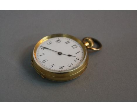 AN EARLY 20TH CENTURY 18K GOLD SWISS POCKET WATCH, white enamel dial with Arabic numerals, movement signed 'Kundert, Best Swi