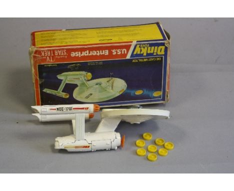 A BOXED DINKY TOYS U.S.S. ENTERPRISE, No.358, lightly playworn condition, some minor paint loss and wear to decals, but appea