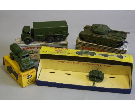 THREE BOXED DINKY TOYS MILITARY VEHICLES, Foden 10T Army Truck, No.622, in worn Dinky Toys striped box, Austin Army Water Tan