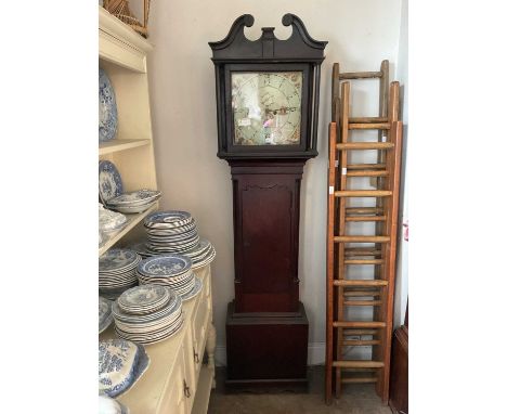 JOHN EVANS, PWLLHELI; an 18th century eight day longcase clock, the painted dial set with Arabic and Roman numerals and subsi