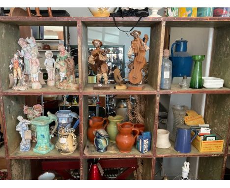 A large collection of 19th century and later ceramics, glass, and sundry items, to include a transfer printed jug with figure