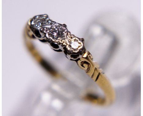 18ct gold and platinum three stone diamond ring