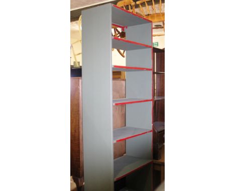 Painted seven shelf bookcase 205 x 60cm