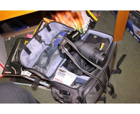 Canon Eos 1000F camera with lense and other accessories