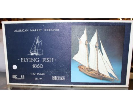 American Market Schooner Flying Fish 1860, 1;50 scale, unbuilt wooden model