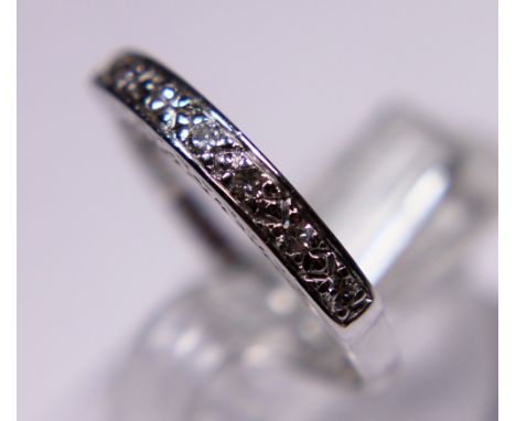 18ct white gold half eternity diamond ring