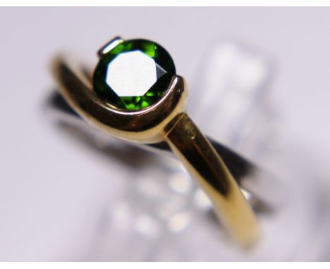 925 silver split shank green stone set ring