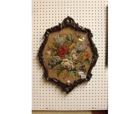Tapestry mounted ornate framed tray