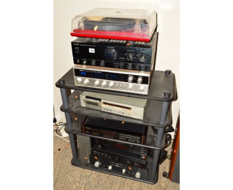 A COMPONENT HI-FI ON AN ALPHASON STAND, the components consist of a Counterpoint SA3000 dual channel Hybrid Preamp (doesn't p