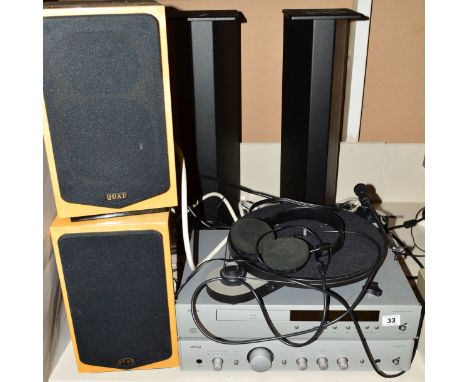 AN ARCAM A65 AMPLIFIER, a CD 62 CD Player, a Project Elemental Turntable, a pair of Grado Labs SR60 Headphones, a pair of Ata