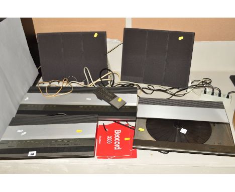 A 1986 BANG AND OLUFSEN BEOSOUND 3300 HI-FI, including a type 2952 Amplifier, a type 2942 HX Pro Tape Deck, a Terminal Remote