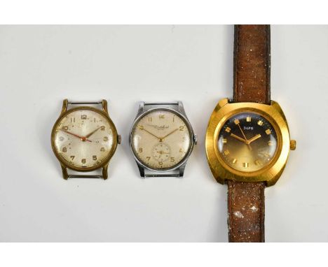 Three vintage wristwatches, comprising Cortebert Sport, Invicta and 3APR.