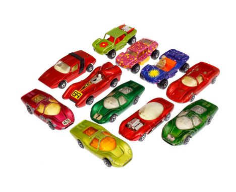 Konv. 11 Matchbox Autos, darunter ”Beach Hopper” (1972), ”Baja Buggy” (1971) etc., tw LS, Alterungsspuren, L 6-7,5, tw Z 2, m