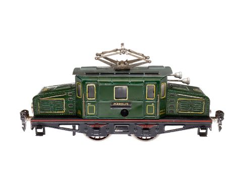 Märklin B E-Lok RV 920, Spur 0, CL, bewegl. Pantograph, Uhrwerk intakt,  tw gealterter Lack, tw Ausbesserungen, Z 3