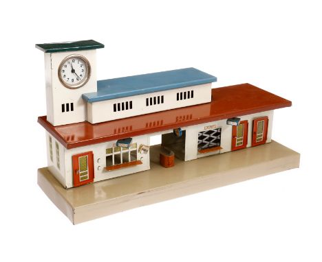 Kibri Blechbahnhof ”Baden-Baden”, HL, mit echter Uhr, L 48, Z 2-3