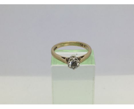 A 9ct gold diamond solitaire ring, approx 2.4g and approx size K-L.