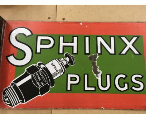 A enamel sign Sphinx plugs 40 cm by 23 cm