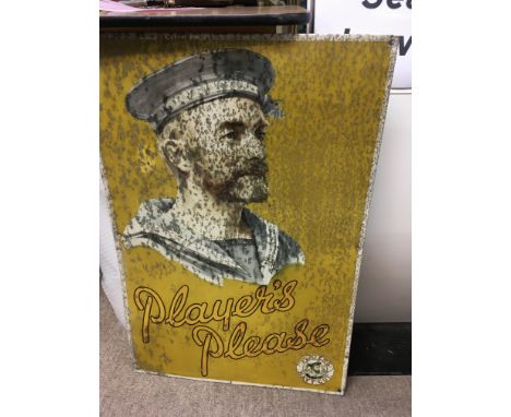 A vintage pictorial Players please Tim shop advertising sign. Measures approximately 49cm by 72cm.