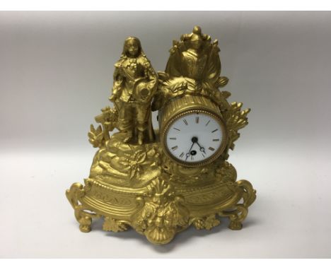 A French gilded Brevete Paris Japy Freres Exposition 1855 mantle clock.
